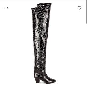 YSL Boots Size 7 Over the knee Croc